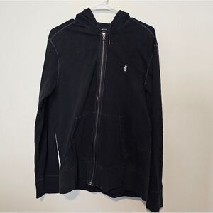 John Varavtos Black Zip Up Hoodie Lightweight